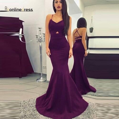 New Listing Mermaid Evening Dresses Spaghetti Strap Long Evening Dress Backless Floor Length Formal Gowns Party-Dress Vestidos