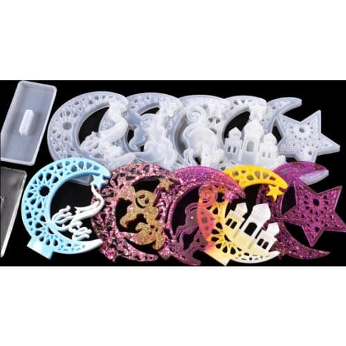 Crescents Ribbon Lace Moon Glossy Mold Home Decor Diy Craft Tools Jewelry Accessories Display Base Board Silicone Molds