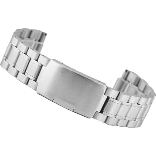 Watch Straps Silver/Black/Gold/Silver Gold 18/20/22mm Width Stainless Steel Bracelet Clasp Watch Bands with Spring Bars