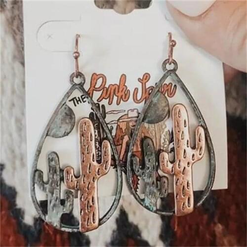 Bohemia Cute Cactus Drop Earrings For Women Girl Earrings Fashion Dangle Earring Female Wedding Party Boho Jewelry Gifts for her