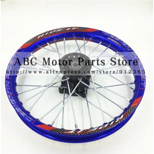 Blue Dirt Bike Pit Bike Racing Wheel 1.40 - 14" Inch Alloy Front Wheels Rim with 32 holes fit for 60/100-14 tyre PIT PRO KTM CRF
