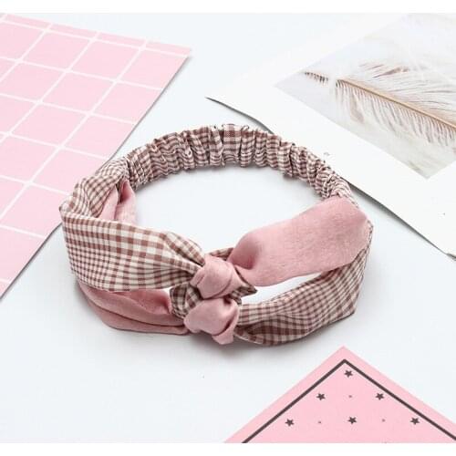 Summer Bohemian Hair Bands plaid fashionable headbands for women girl Cross Turban Bandage Bandanas HairBands Accessory Headwrap