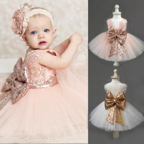 0-10T Girls Formal Ball Gown Dress for Party Wedding Princess Dresses Lace Sequin Bow Tutu Dress Baby Children Girl Clothes