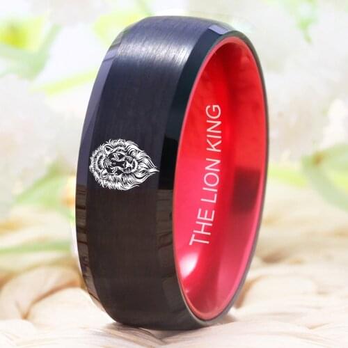 YGK Jewelry Gift Ring The Lion King Design Animal Ring Tungsten Ring New Mens Wedding Engagement Anniversary Ring