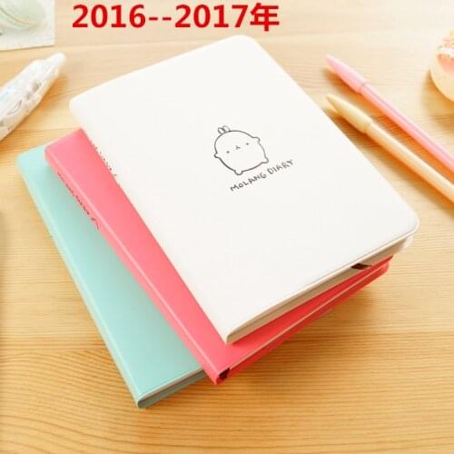 Mercii 2016-2017 Cute Kawaii Notebook Cartoon Molang Rabbit Journal Diary Planner Student Notepad Gift Stationery Covers