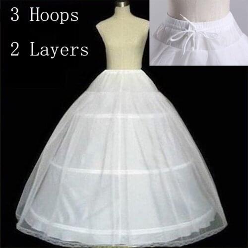 Hot Novia Enaguas Underskirt Wedding Slip Wedding Accessories Chemise 3 Hoops For A Line Wedding Dress Petticoat Crinoline