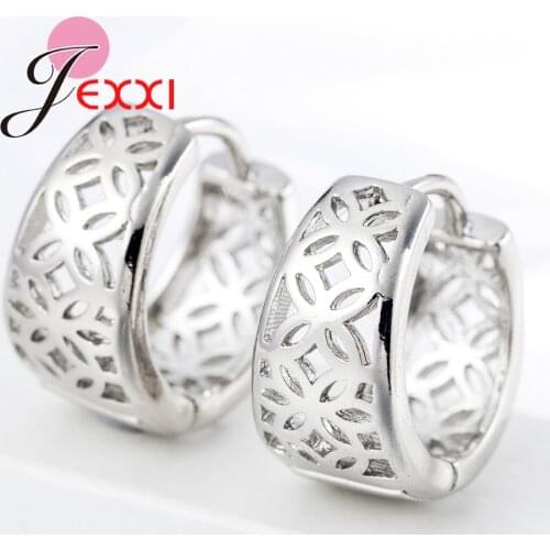 New Arrivals Unique Hollowing Big 925 Sterling Silver Hoop Earrings For Women Bridal Wedding Party Trendy Jewelry Brincos