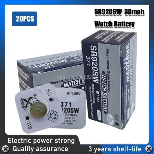 20pc FOR SEIZAIKEN 100% Original 371 SR920SW 920 1.55V Watch Battery SR920SW 371 Button Coin Cell MADE IN JAPAN
