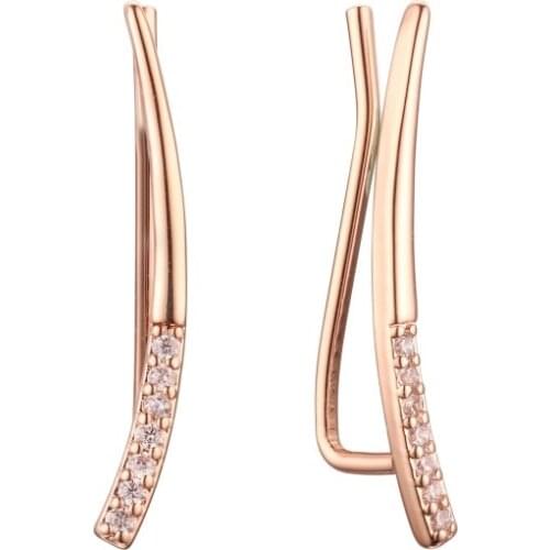 2021 Korean Earrings Clear Cubic Zircon Women Jewelry 585 Rose Gold Earring Office Style Women Earrings