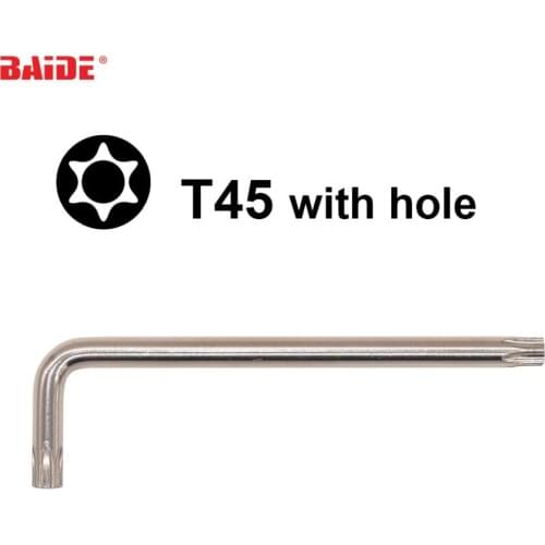 8x35x130mm T45 Torx L Key Screwdriver With Hole CR-V Steel Special Screw driver Wrench Professional Repair Tools 500pcs/lot