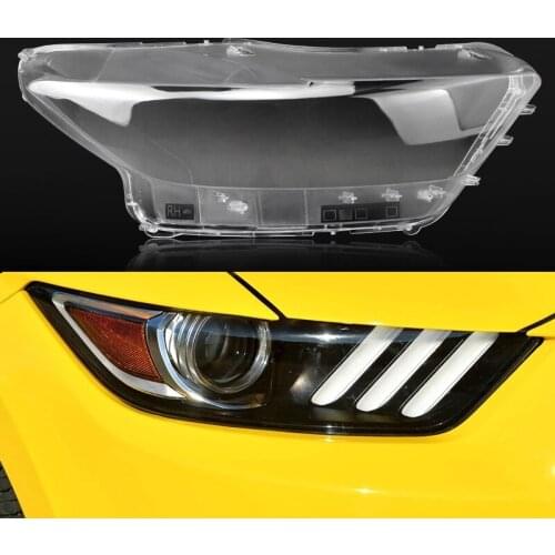 Car Headlight Lens For Ford Mustang 2014 2015 2016 2017 Car Headlamp Cover Replacement Transparent Auto Shell