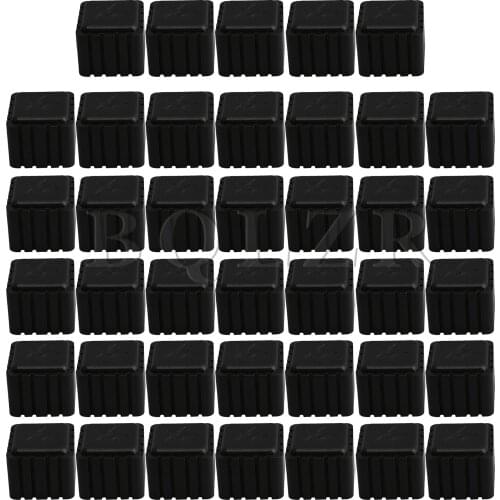 BQLZR 40PCS Black Square Rubber Chair Table Feet Furniture Cover Caps 2x2cm