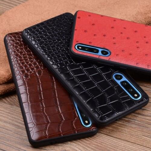 Genuine Leather Case for Huawei Honor Magic 2 Handmade Phone Shell Cover for Huawei Magic 2 with Tempered Glass Screen Protector