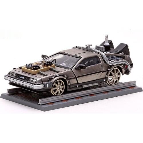 Delorean 1/43 Back To The Future Car Model DMC12 Alloy Diecast Plating 1-3 Generation Adult Collection Souvenir Ornaments Gift