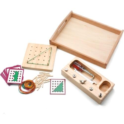 Wooden Montessori Practical Life Material Screw Nut Board Sensory Toys Toddler Gift Educational Learning Tools for Children
