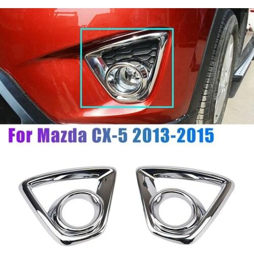 For Mazda CX-5 CX5 2013-2015 Chrome Front Bumper Fog Light Lamp Cover Frame Trim Decoration Accessories