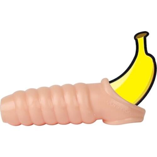 Erotic Accessory Penis Extender Sex Toys For Men Reusable Condom Sleeve Adult Sex Toys Male Realistic Thick Extender Delay