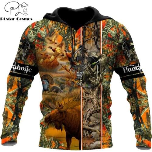 Huntaholic Camo 3D All Over Printed Fashion Mens Autumn Hoodie Sweatshirt Unisex Streetwear Casual Zip Jacket Pullover KJ528