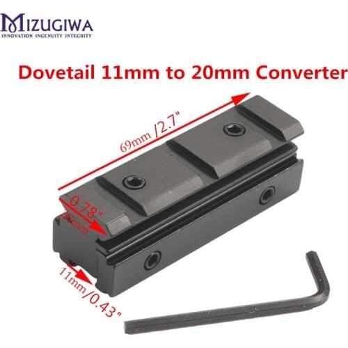 Scope Mount Tactical 11mm Dovetail 20mm Weaver Rail Converter Adapter Mount with Allen Key Airgun Rifle Pistol Sight Airgun