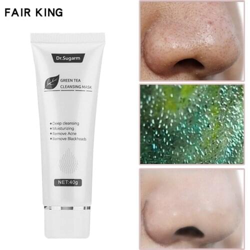40g Dr.Sugarm Green Tea Blackhead Mask Skin Care Remove Acne Nose Deep Cleansing Pore Moisturizing Peel Mask TSLM1