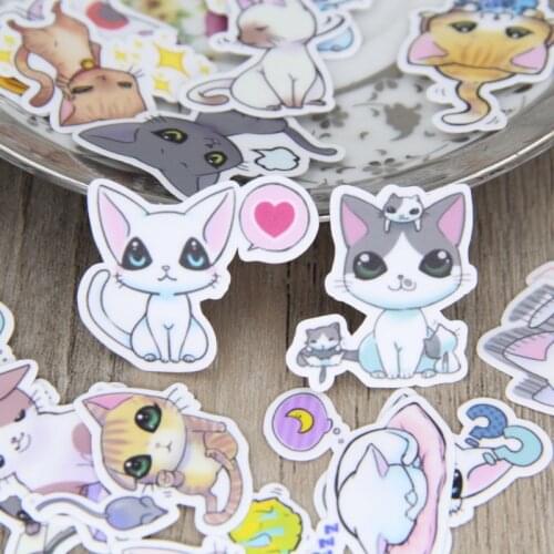 40 Pcs/lot Funny cat everyday DIY Decorative paper Sticker Decal For Phone Car Laptop Album diary Backpack Kids Toy Stickers
