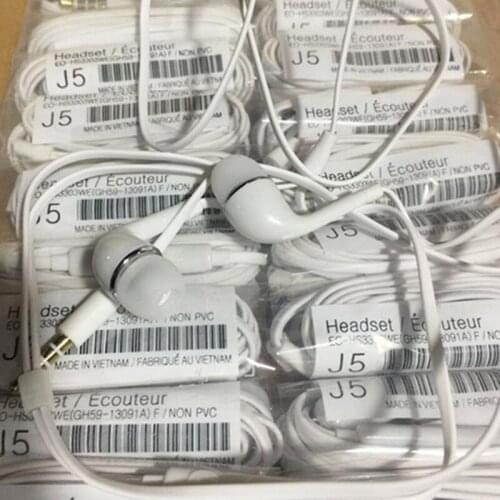 20pcs/lot J5 Headsets In-ear Earphones Headphones Hands-free with Mic For Sam sung Xiao Mi Hua Wei