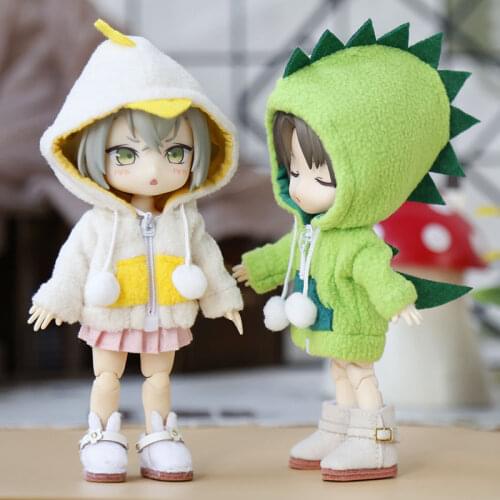 New ob11 doll clothes cute animal shape clothes coat for obitsu11,molly,gsc,1/12bjd doll clothes accessories jacket with hat
