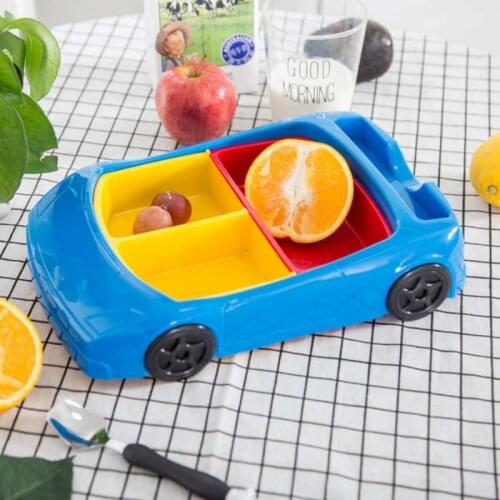 Novel Car Plate Children Unbreakable Dishes and Plates Blue Pink Kids Tableware Birthday Gift DEC560