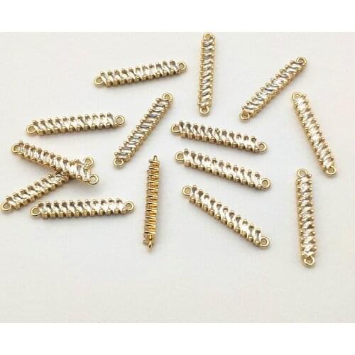 New Arrival! 27x4mm 50pcs Copper Cubic Zirconia Connectors for Handmade Necklace Earring DIY Parts,Jewelry Findings & Components