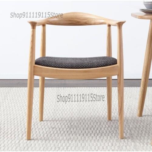 Solid Wood Dining Chair Japanese Style Fraxinus President Chair Fashion Study Desk Chair Leisure Coffee Chair