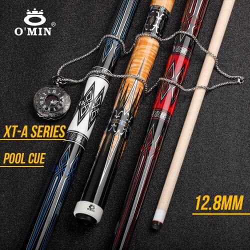 OMIN XF-A Pool Cue Stick 12.8mm Tip Premium Leather Grip Carbon Tube Inside Radial Joint Adjustable Weight System Kit Billiard