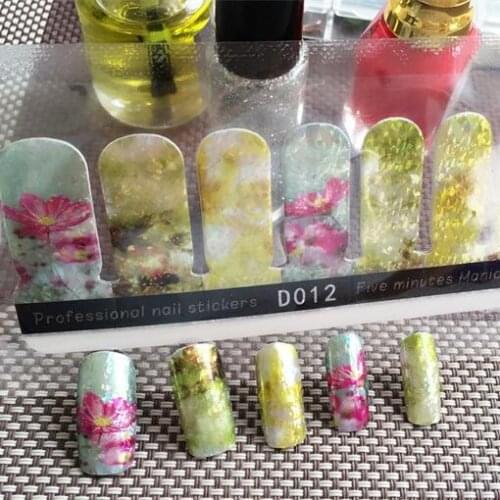 Wholesale 100pcs New 16tip Health Glass Nail Decal Glossy Nail Art Sticker Self-adhesive full Manicure Post Tip Decoration Foil