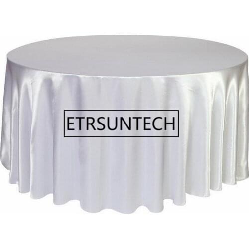 10pcs 90" New Tablecloth Table Cover Round Plain Polyester for Banquet Wedding Party Restaurant Hotel Decor 14 colors