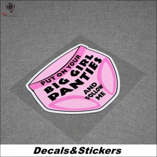 NO.L192 Pink Big Girl Panties Funny 3M Reflective Modified Stickers Car Glass Waterproof MOTO GP Decals Racing Motorcycle