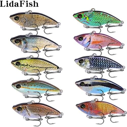 LIDAFISH Brand 5.4cm/14g Artificial Hard Bait Plastic Material 5 Colors Vibration Wobbler VIB Fishing Lure 1Pcs