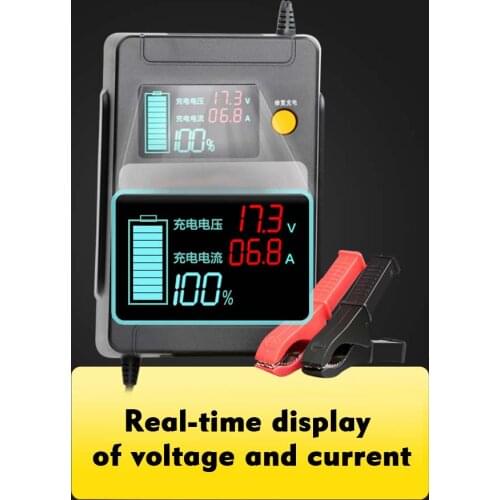 12 V/24 V Full Automatic Car Battery Charger Power Pulse Repair Chargers Wet Dry Lead Acid Battery-chargers Digital LCD Display