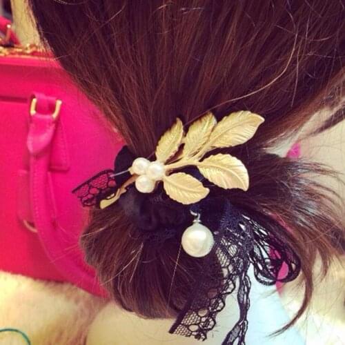 Luxury High-quality Gold Hairpin Female Fresh Greek Style Retro Gold Imitation Pearl Hair Accessories