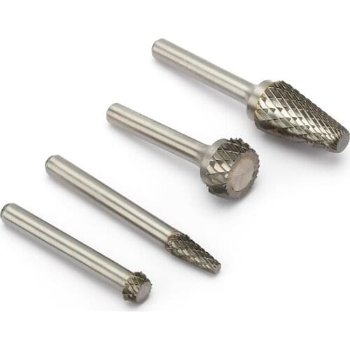 Noreturn 1pcs Rotary file Carbide Rotary File For Tungsten Steel Double Groove S - shaped Conical Flat Head File Size3-16mm