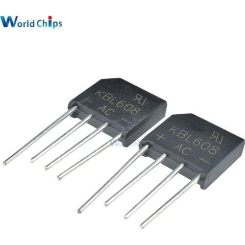 10PCS KBL608 800V 6A Diode Bridge Rectifier Single Phase Bridge Rectifier KBL-608 New Arrival