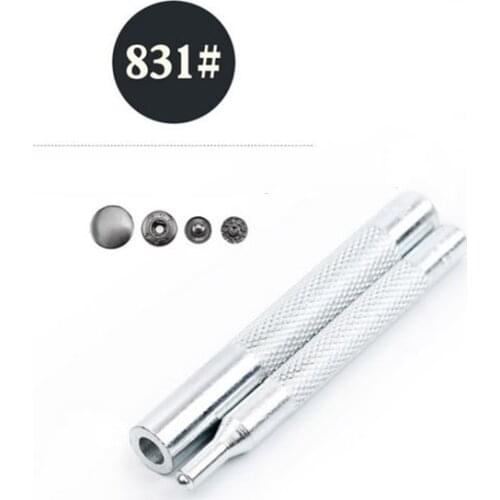 2pcs Snap Button Hole Punch Rivet Button Setter Die Base Working Tool Leather Craft Tools Kit DIY Punching Holes 831