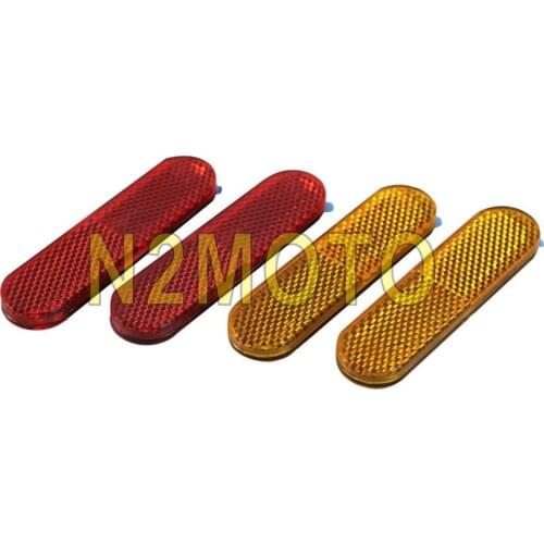 9.5cm * 2.5cm 2pcs Warning Safety Reflector Stick on Reflection Plate Sticker for Honda Kawasaki Suzuki Yamaha