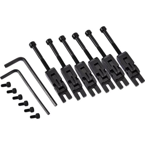Tooyful 6pcs Electric Guitar Locked String Saddles for Tremolo Bridge Parts