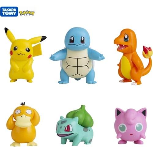 6 Styles Pokemon Pikachu Squirtle Jigglypuff Bulbasaur Psyduck Charmander Anime Figures Model Childrens Christmas Birthday Best