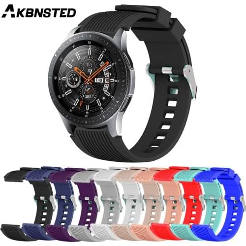 AKBNSTED 22mm Silicone Sport Strap For Samsung Galaxy Watch 46mm For Samsung Gear S3 For Huami Amazfit Pace Smart Wristband