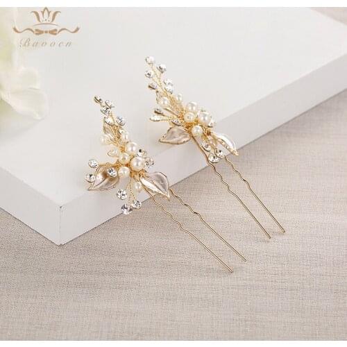 High quality handmade Crystal Pearl Hairpin bride pearl hair accessories wedding crystal accessories