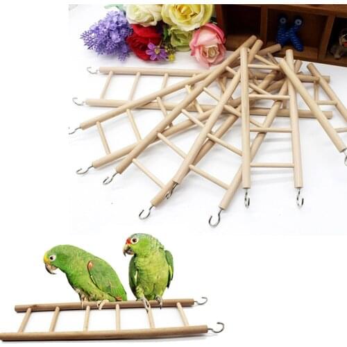3/4/5/6/7/8 Ladder Bird Toys Wooden Ladders Rocking Scratcher Perch Climbing Stairs Hamsters Bird Cage Parrot Pet Toys Supplies
