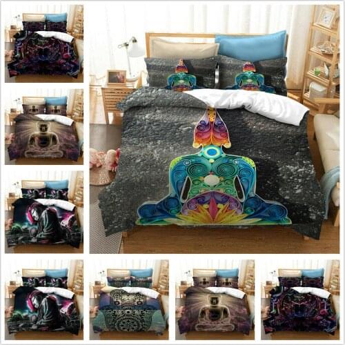 Buddha Home Textile Pillow Case 3D Bed Linen Duvet Covers Comforter Bedding Sets Bed Set Home Decor Bedding