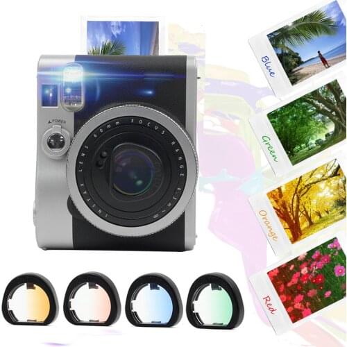 SUNNYLIFE 4PCS Gradient Color Close Up Camera Lens Filter Len Close-Up for Fujifilm Fuji Film Instax Mini 90 Instant Film Camera