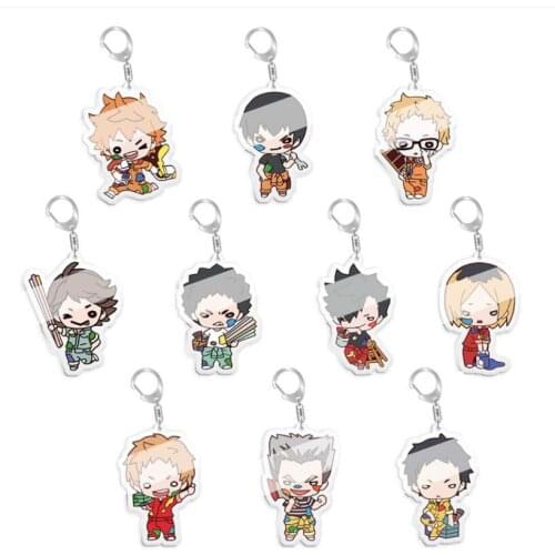Haikyuu!! Shoyo Hinata Shonen Kenma Kenma Kozume Cute Acrylic Pendant Keychain Keyring Figure Toy Gifts Cosplay