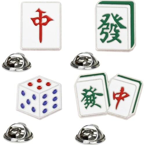 Chinese style chess and mahjong design Interesting metal drip brooch is a personality badge pinned to a clothes bag